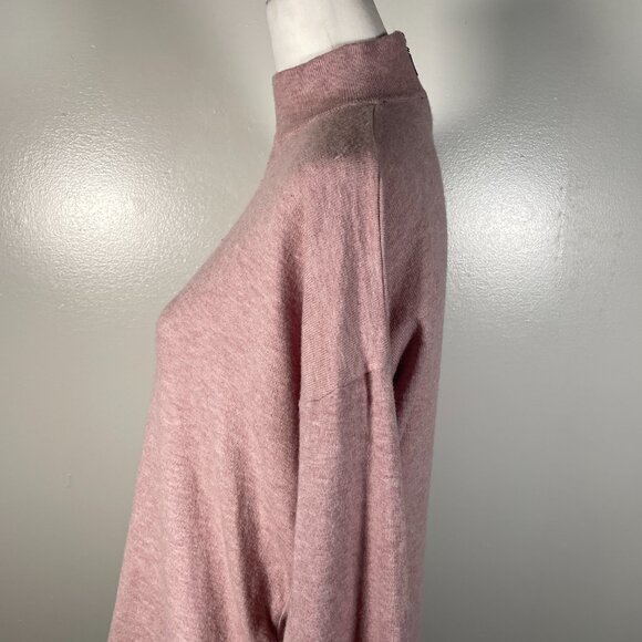 Cyrus Pink Mock Neck Back Zip Closure Tight Knit Long Sleeve Pullover Sweater L - Picture 7 of 13